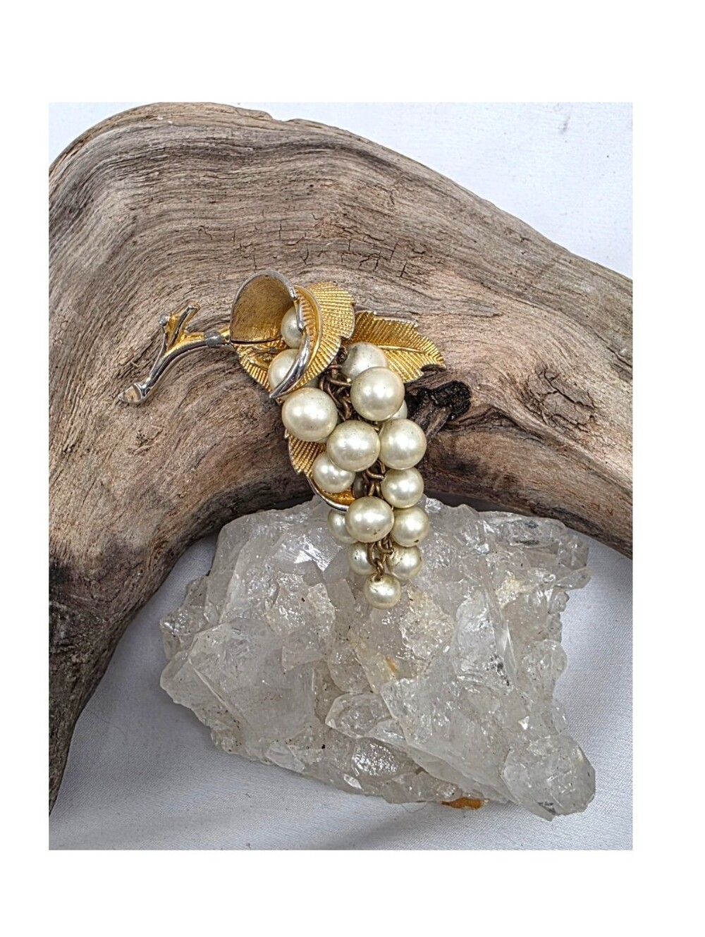Vintage Marcel Boucher Faux Pearl Grape Cluster Brooch 1960s